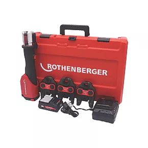 Rothenberger 1000003453 18V 1 x 4Ah Li-Ion CAS Brushless Cordless Romax Press Machine & Jaws 3 Rothenberger 1000003453 18V 1 x 4Ah Li-Ion CAS Brushless Cordless Romax Press Machine & Jaws
